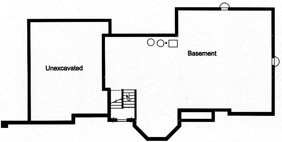 Floor Plan Basement of European Plan #169-1156