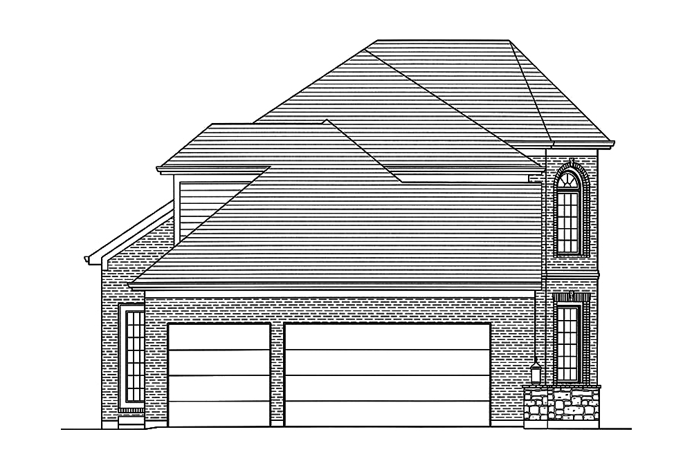 Home Plan Left Elevation of this 3-Bedroom,1908 Sq Ft Plan -169-1156