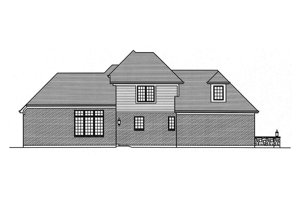 Home Plan Rear Elevation of this 3-Bedroom,1908 Sq Ft Plan -169-1156