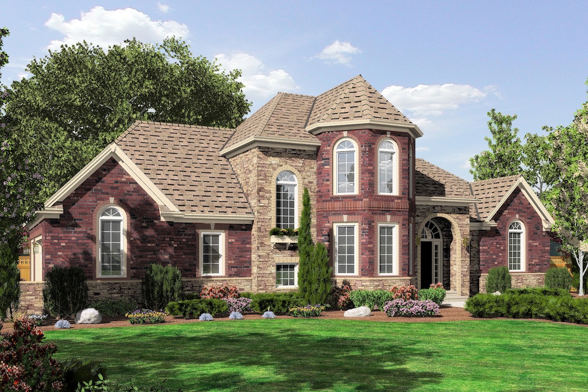 European home plan (ThePlanCollection: House Plan #169-1156)