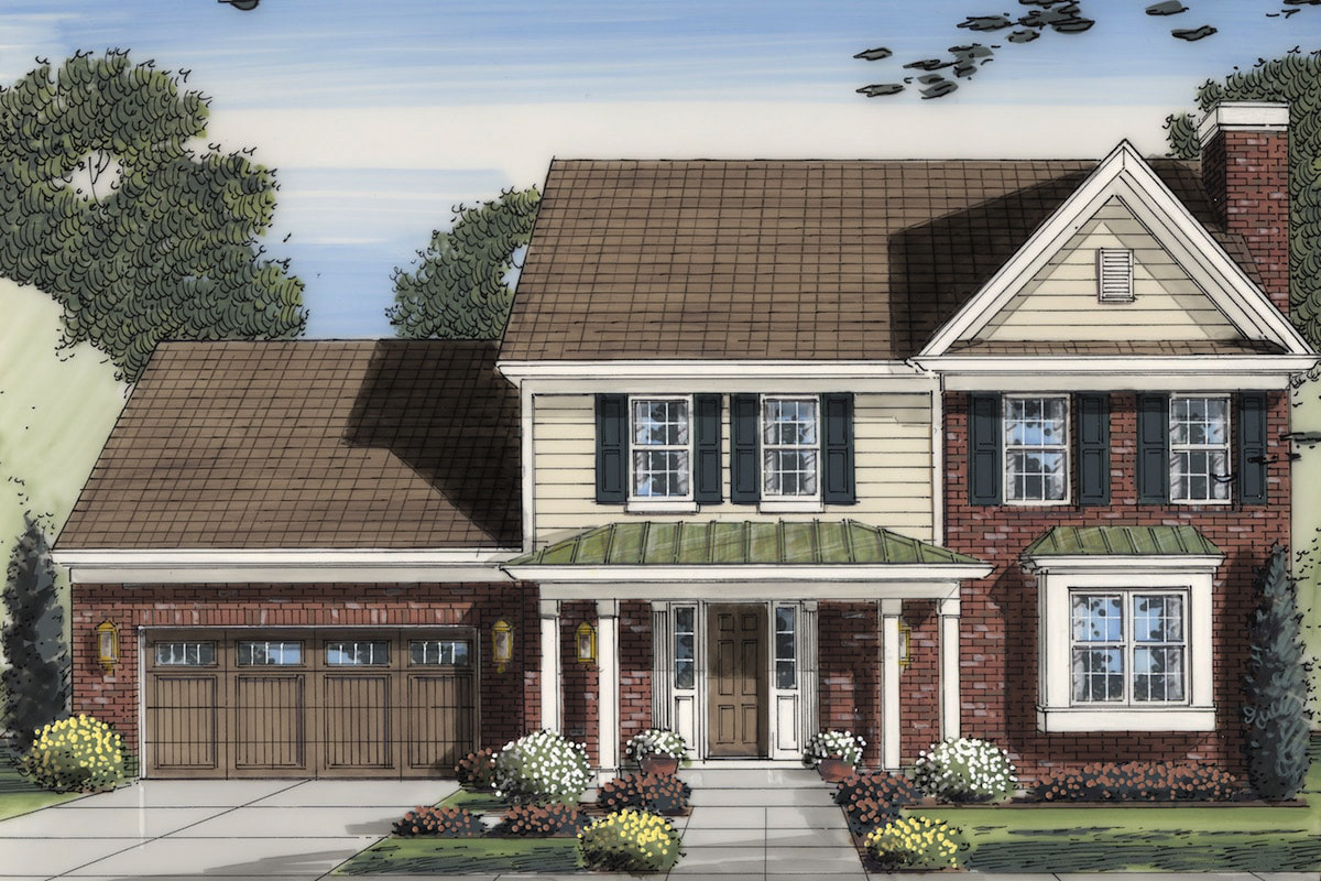 Traditional home plan (ThePlanCollection: House Plan #169-1157)