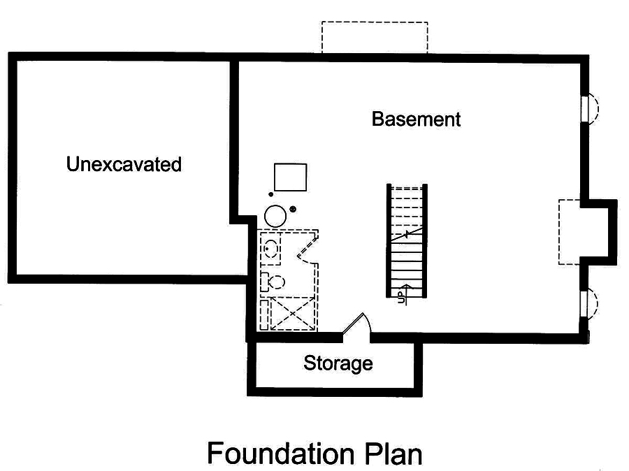 Floor Plan Basement of Traditional Plan #169-1158