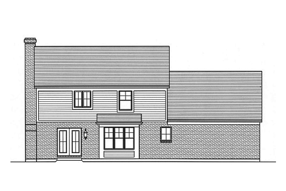 Home Plan Rear Elevation of this 3-Bedroom,1770 Sq Ft Plan -169-1158