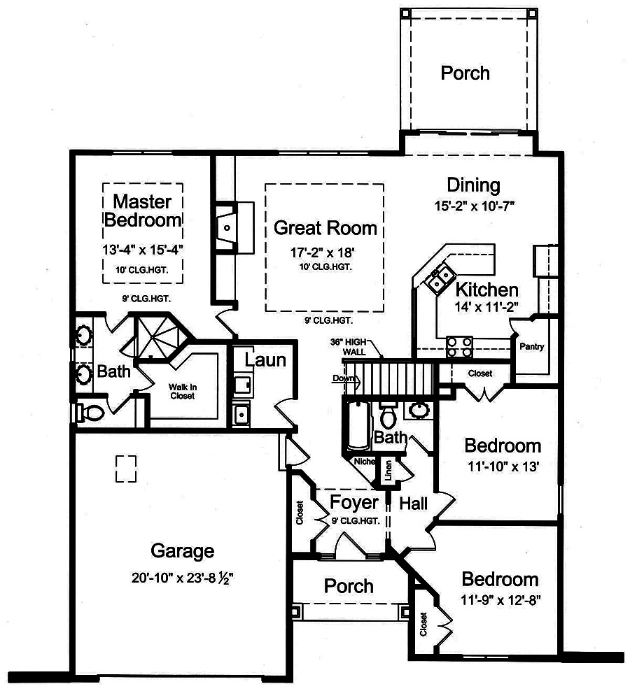 Floor Plan First Story of Contemporary Plan #169-1159