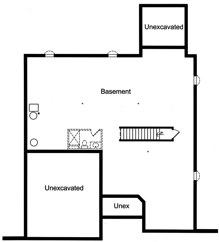 Floor Plan Basement of Contemporary Plan #169-1159