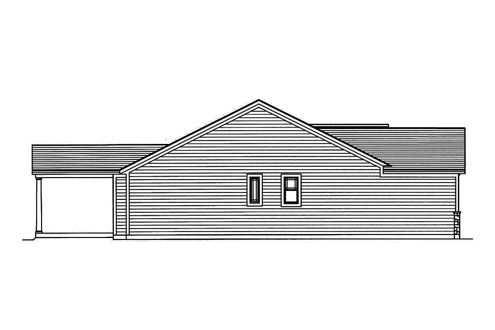 Home Plan Left Elevation of this 3-Bedroom,1809 Sq Ft Plan -169-1159
