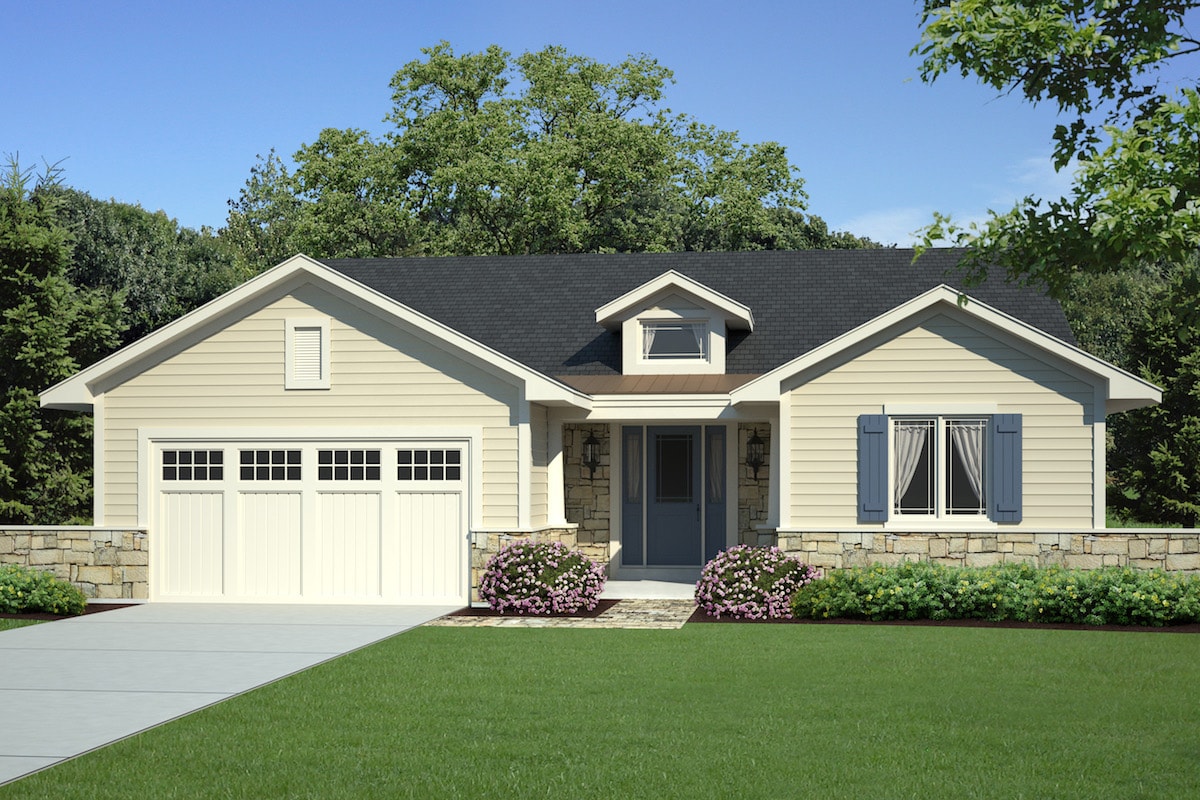 Contemporary home plan (ThePlanCollection: House Plan #169-1159)