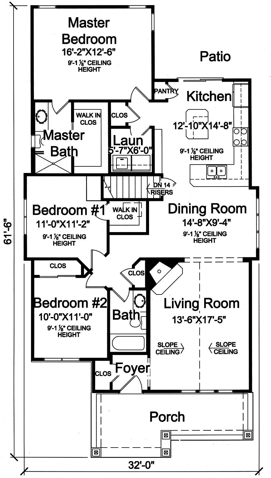 Floor Plan First Story of Craftsman Plan #169-1160