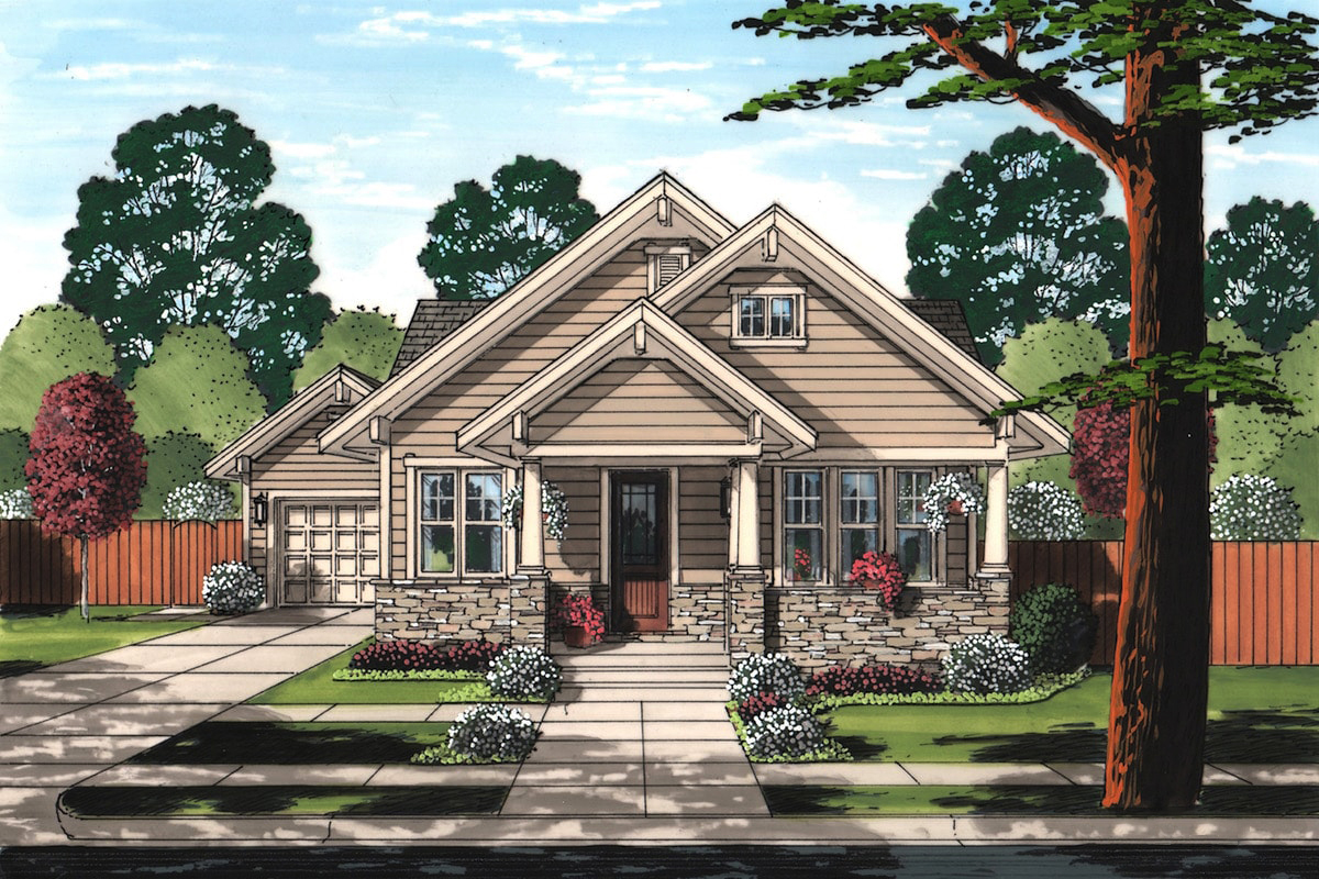 Craftsman home (ThePlanCollection: Plan #169-1160)