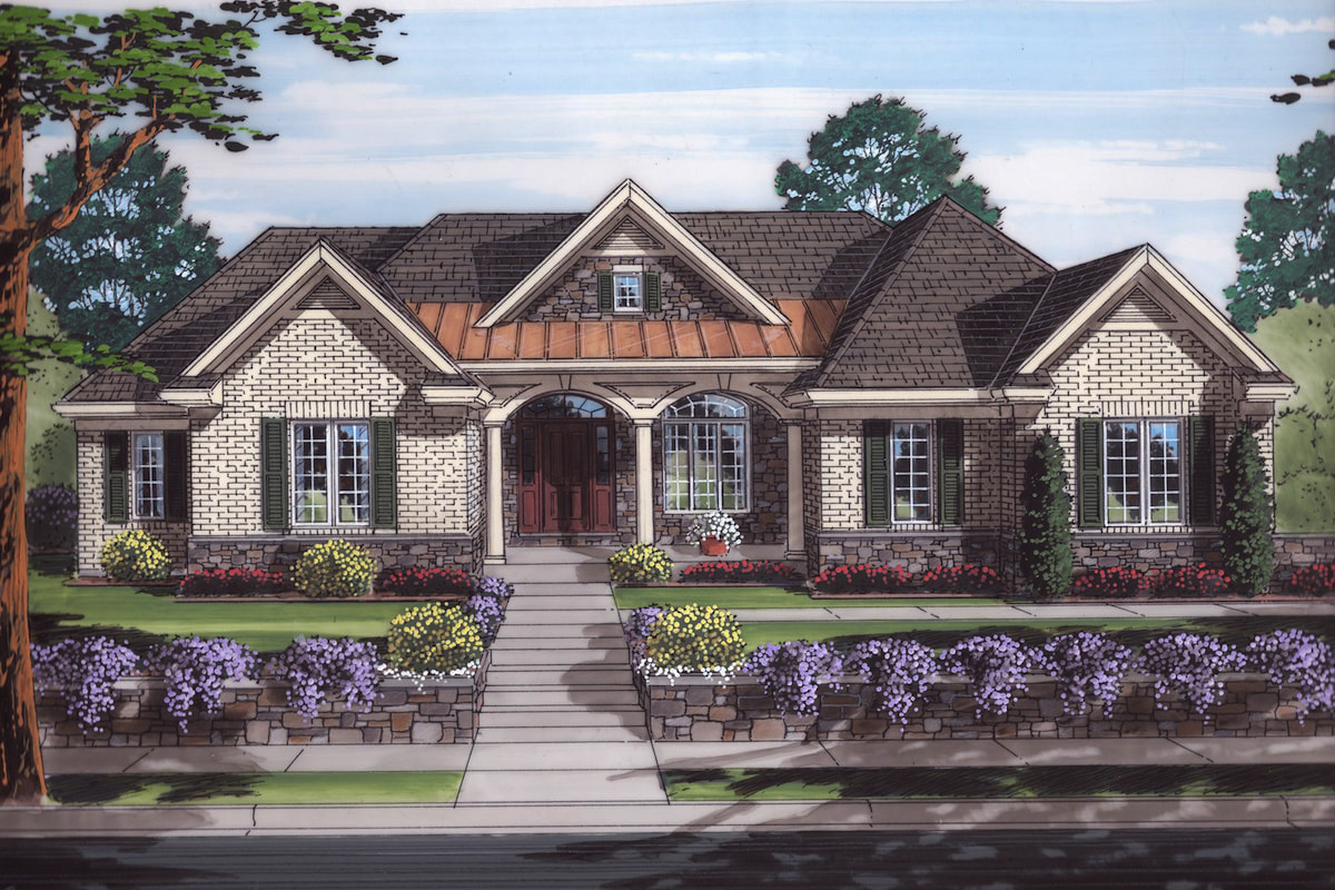 European home plan (ThePlanCollection: House Plan #169-1161)