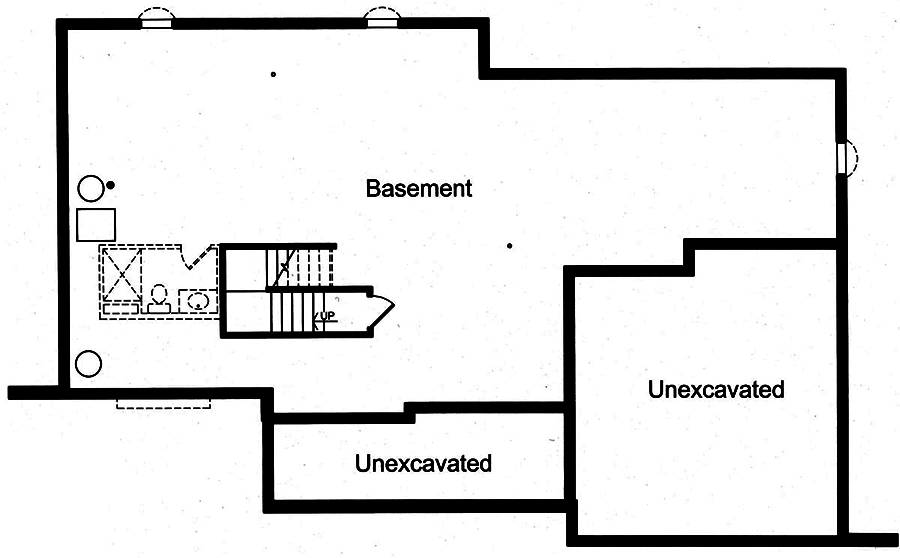 Floor Plan Basement of Traditional Plan #169-1162