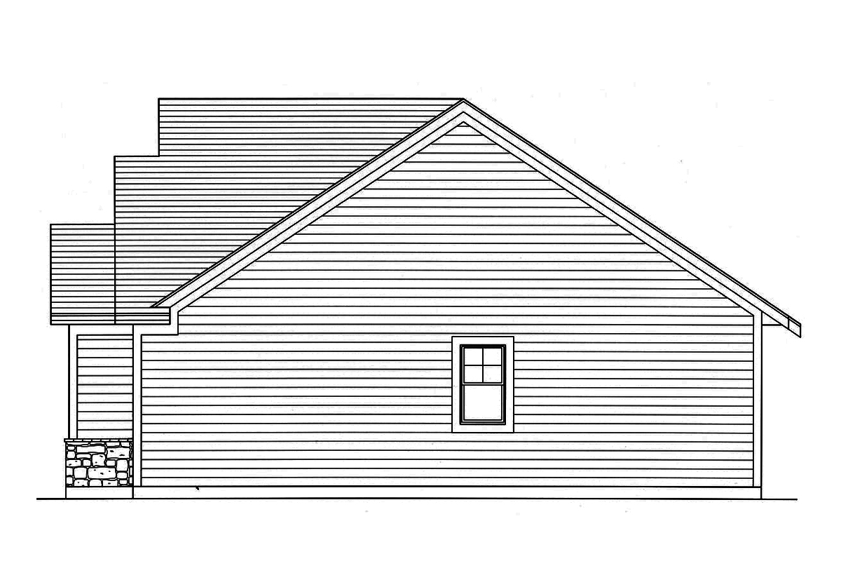 Home Plan Right Elevation of this 3-Bedroom,1593 Sq Ft Plan -169-1163