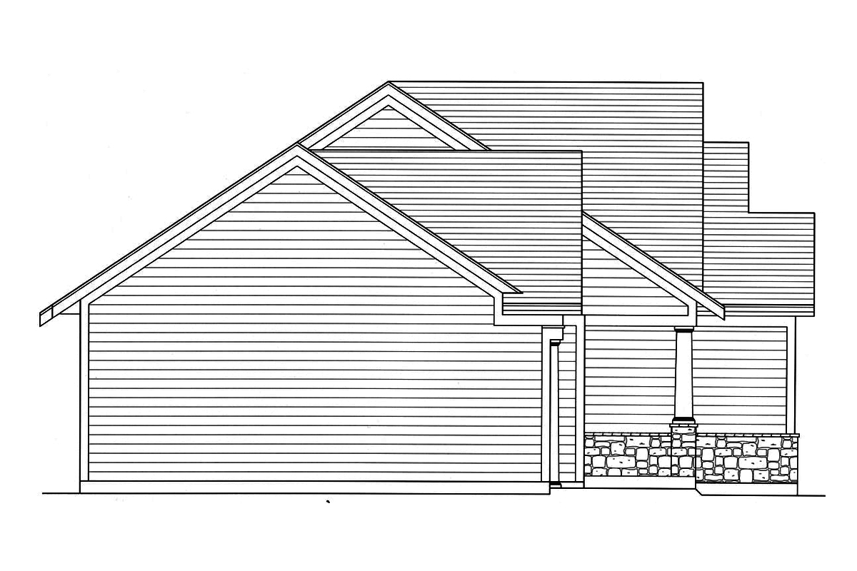 Home Plan Left Elevation of this 3-Bedroom,1593 Sq Ft Plan -169-1163