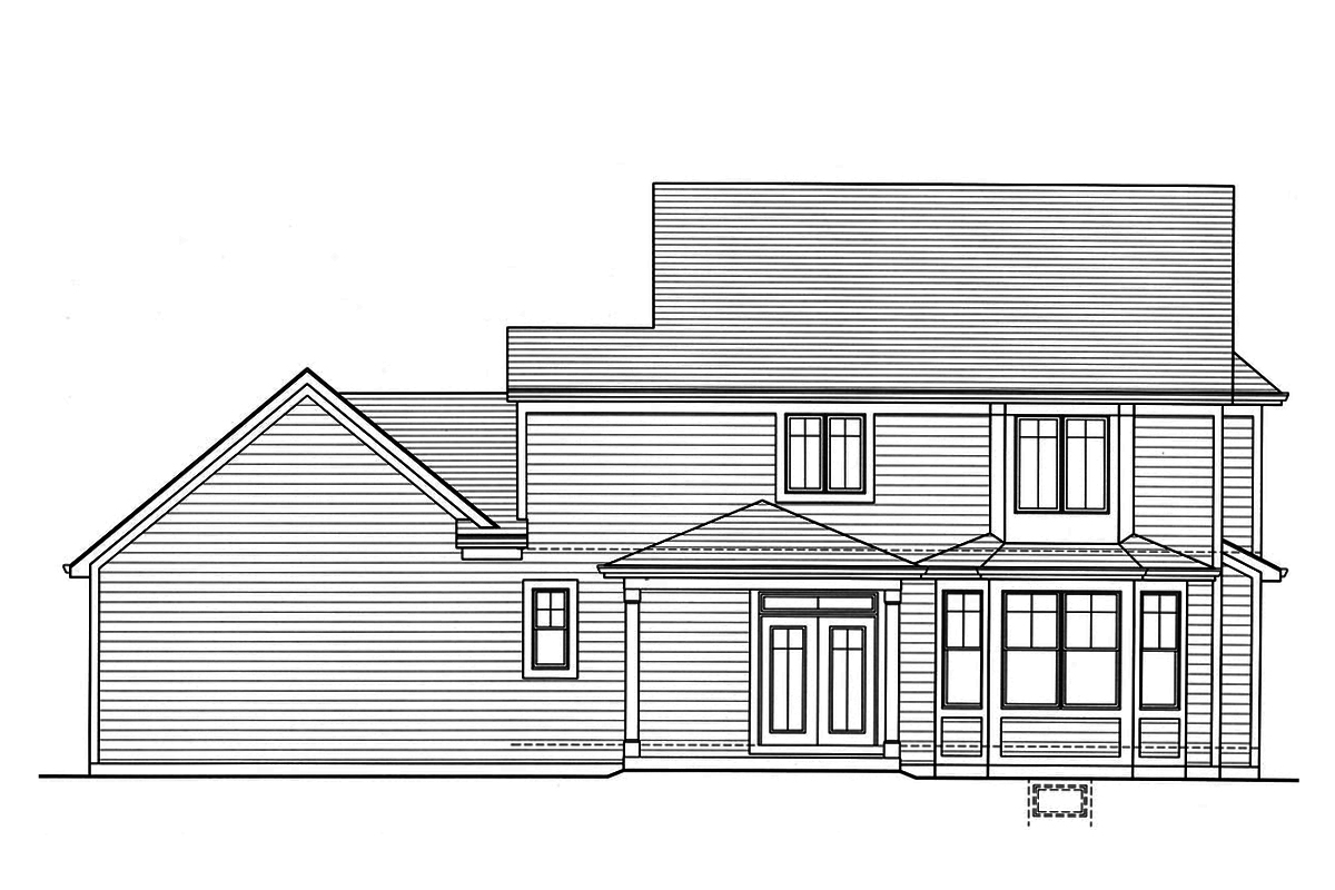 Home Plan Rear Elevation of this 3-Bedroom,2010 Sq Ft Plan -169-1164