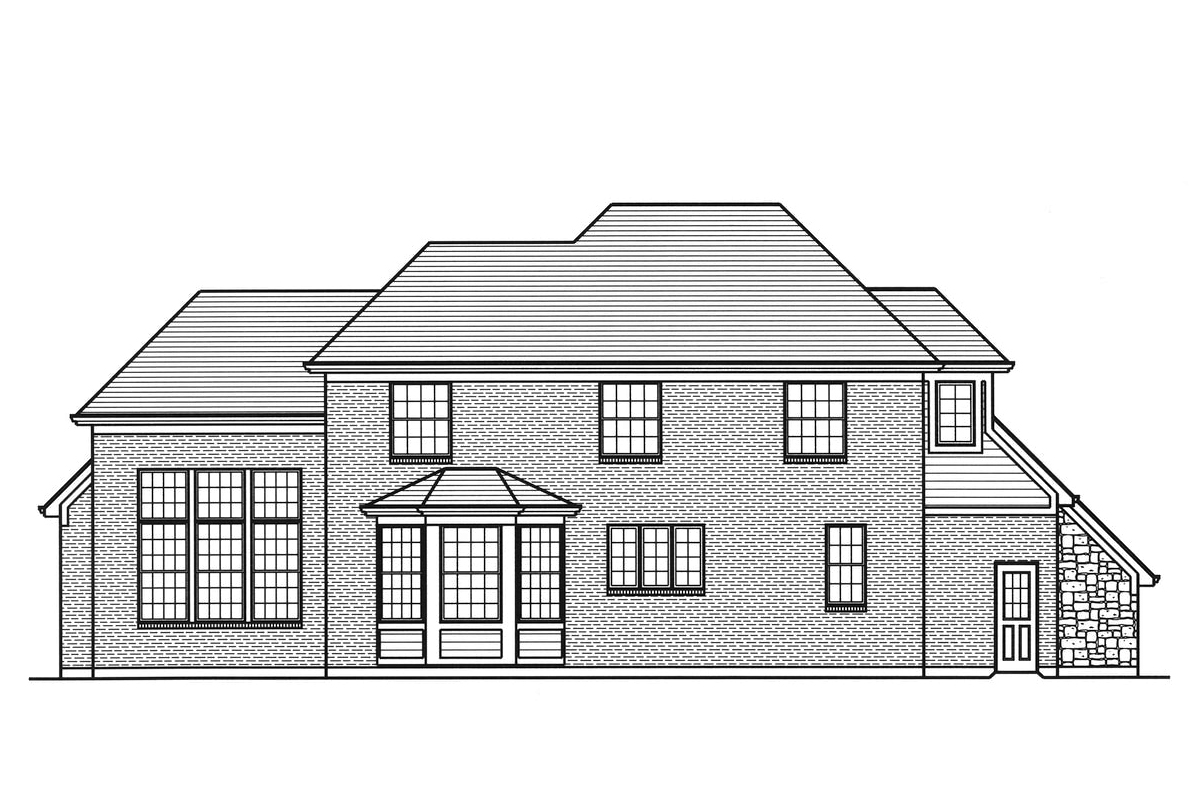 Home Plan Rear Elevation of this 4-Bedroom,2184 Sq Ft Plan -169-1165