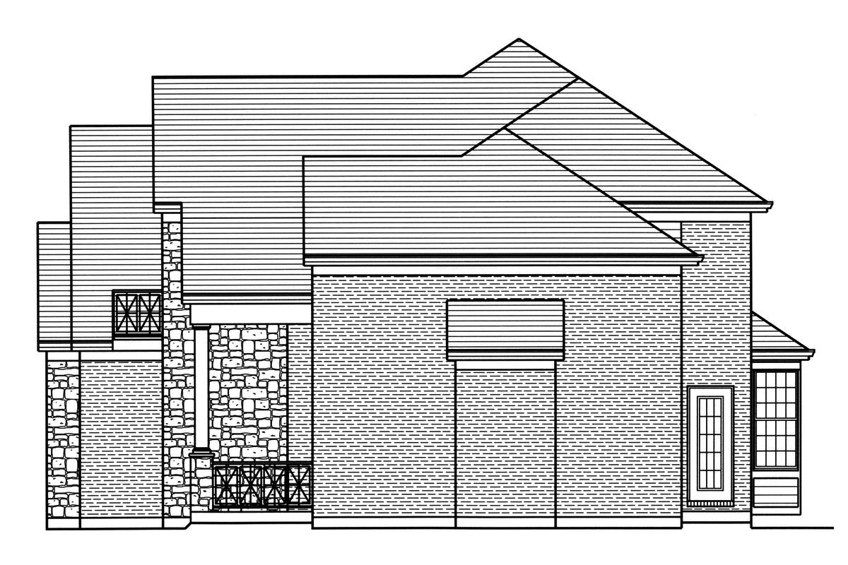 Home Plan Right Elevation of this 4-Bedroom,2184 Sq Ft Plan -169-1165