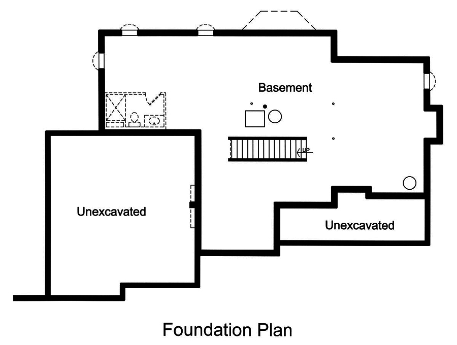 Floor Plan Basement of French Plan #169-1165