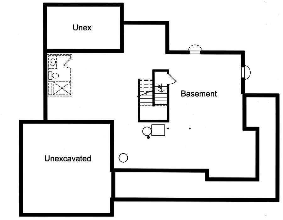 Floor Plan Basement of Country Plan #169-1166