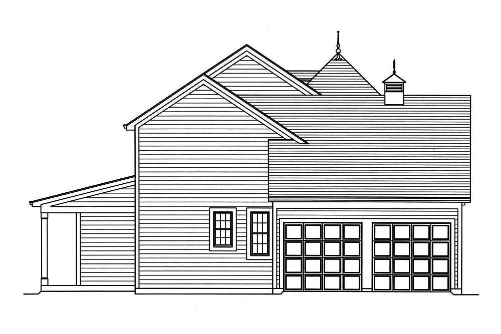 Home Plan Left Elevation of this 4-Bedroom,2478 Sq Ft Plan -169-1166