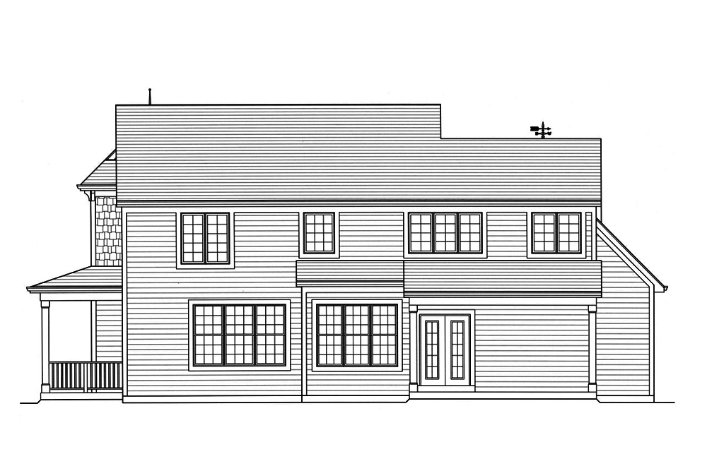 Home Plan Rear Elevation of this 4-Bedroom,2478 Sq Ft Plan -169-1166