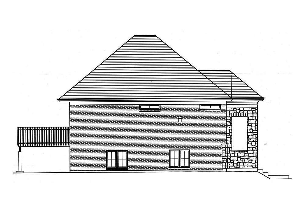 Home Plan Left Elevation of this 3-Bedroom,1498 Sq Ft Plan -169-1167