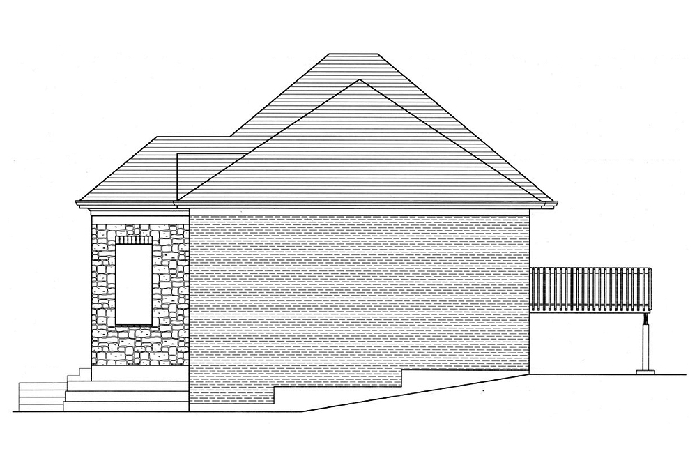 Home Plan Right Elevation of this 3-Bedroom,1498 Sq Ft Plan -169-1167