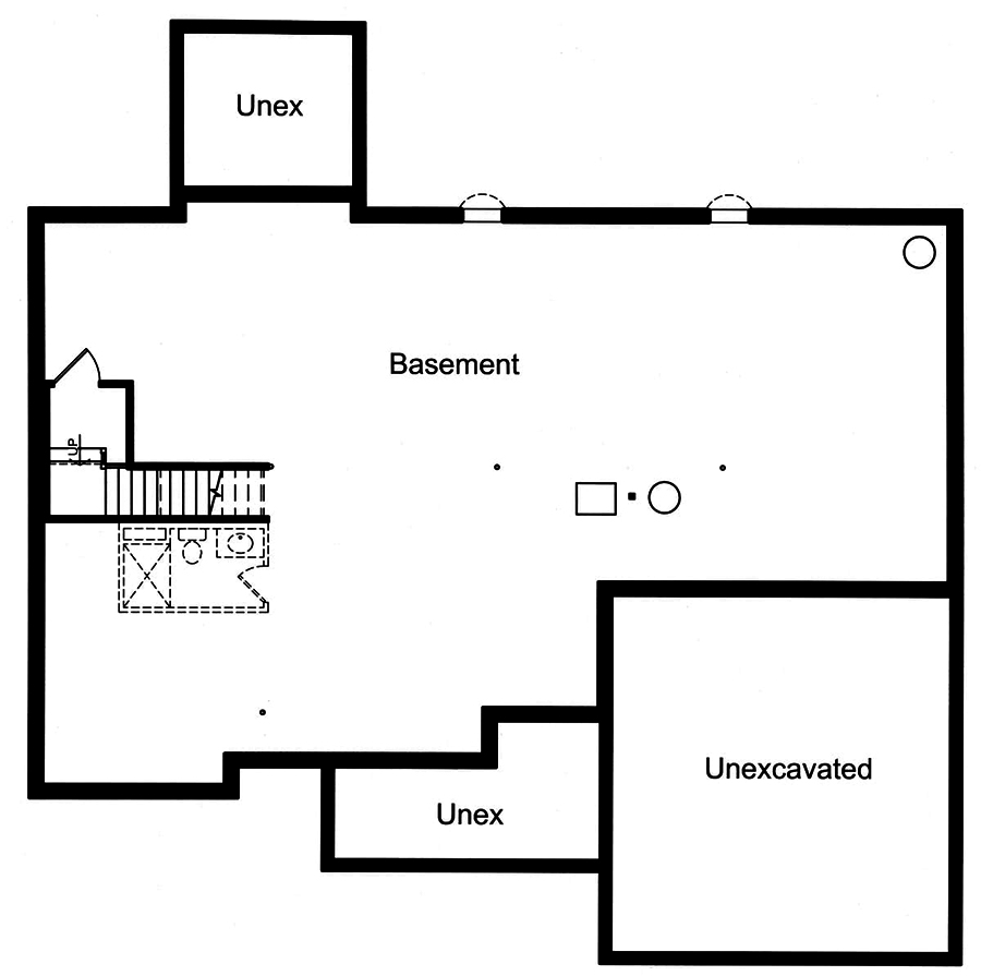 Floor Plan Basement of Traditional Plan #169-1168