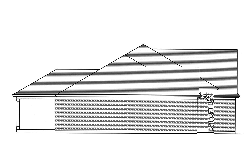 Home Plan Left Elevation of this 3-Bedroom,1902 Sq Ft Plan -169-1168