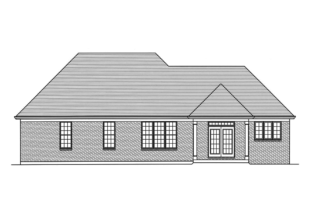 Home Plan Rear Elevation of this 3-Bedroom,1902 Sq Ft Plan -169-1168