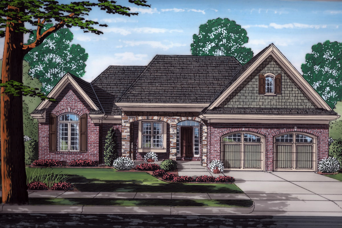 Front elevation of Traditional home (ThePlanCollection: House Plan #169-1168)