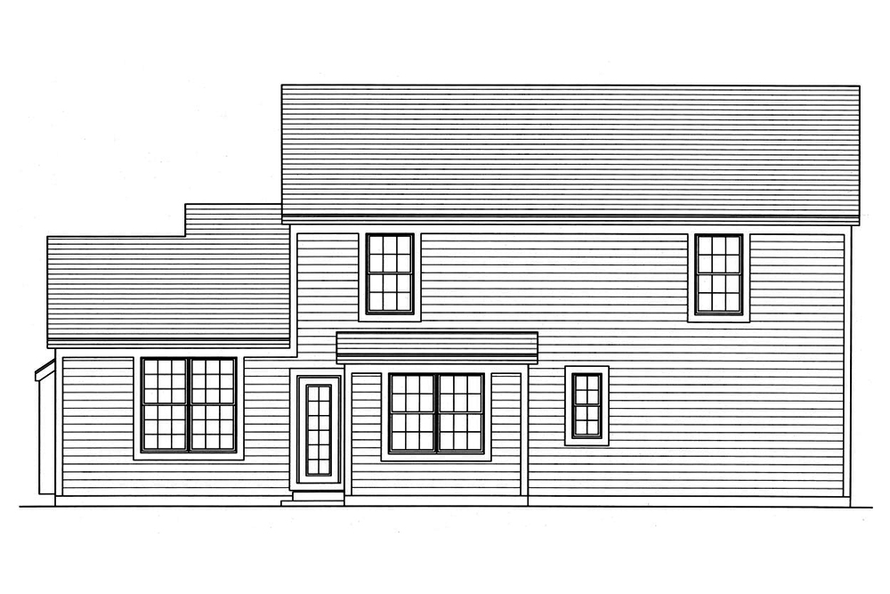 Home Plan Rear Elevation of this 3-Bedroom,1569 Sq Ft Plan -169-1169