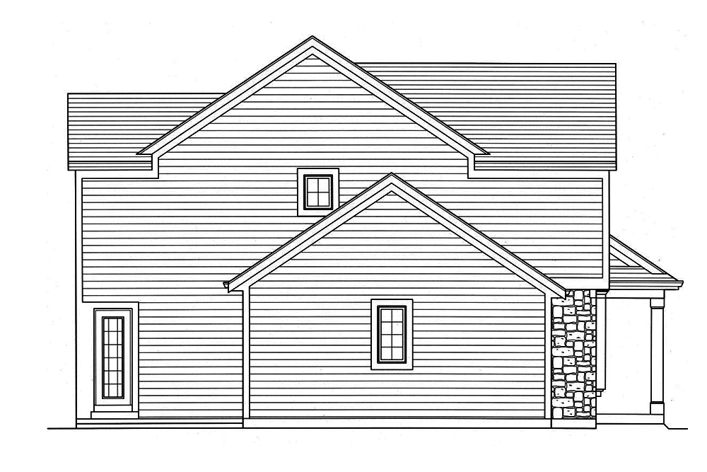 Home Plan Left Elevation of this 3-Bedroom,1684 Sq Ft Plan -169-1170