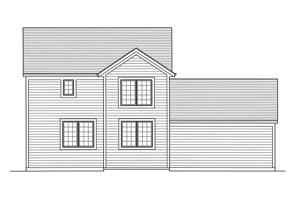 Home Plan Rear Elevation of this 3-Bedroom,1684 Sq Ft Plan -169-1170