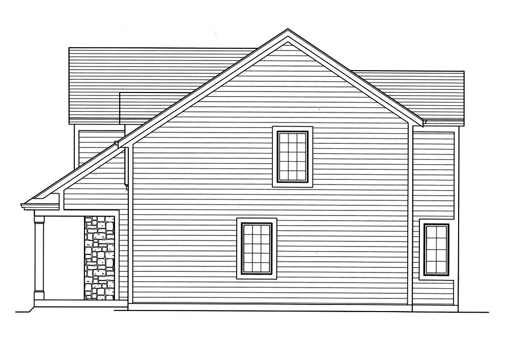 Home Plan Right Elevation of this 3-Bedroom,1684 Sq Ft Plan -169-1170