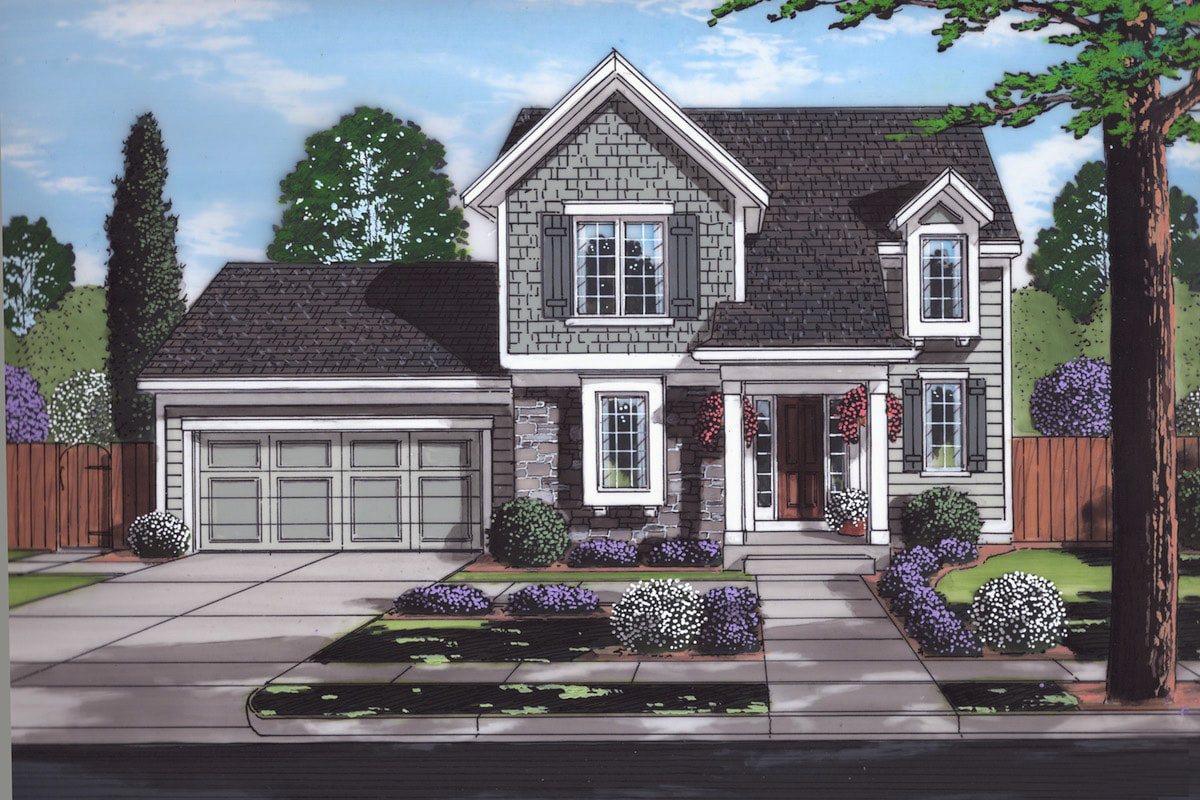 Front elevation of Traditional home (ThePlanCollection: House Plan #169-1170)