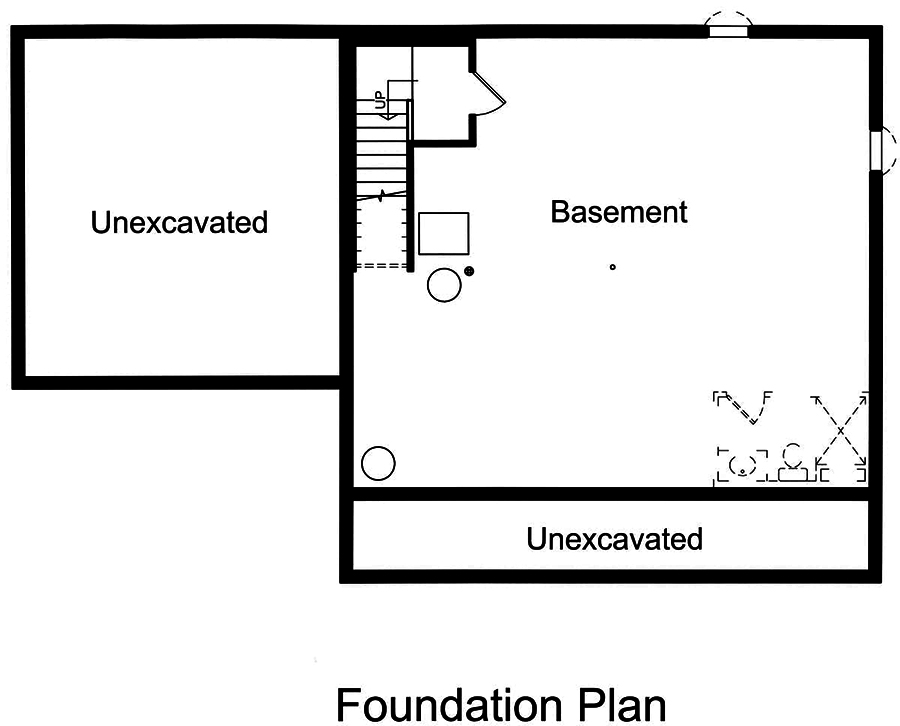 Floor Plan Basement of Country Plan #169-1172