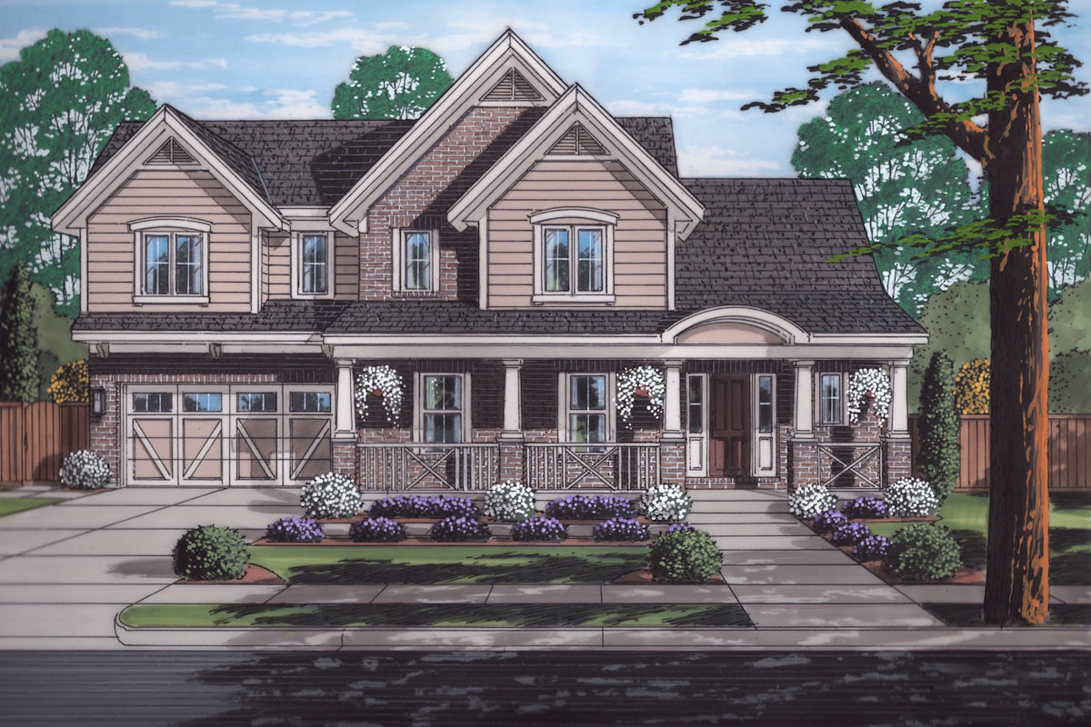 Front elevation of Country home (ThePlanCollection: House Plan #169-1172)