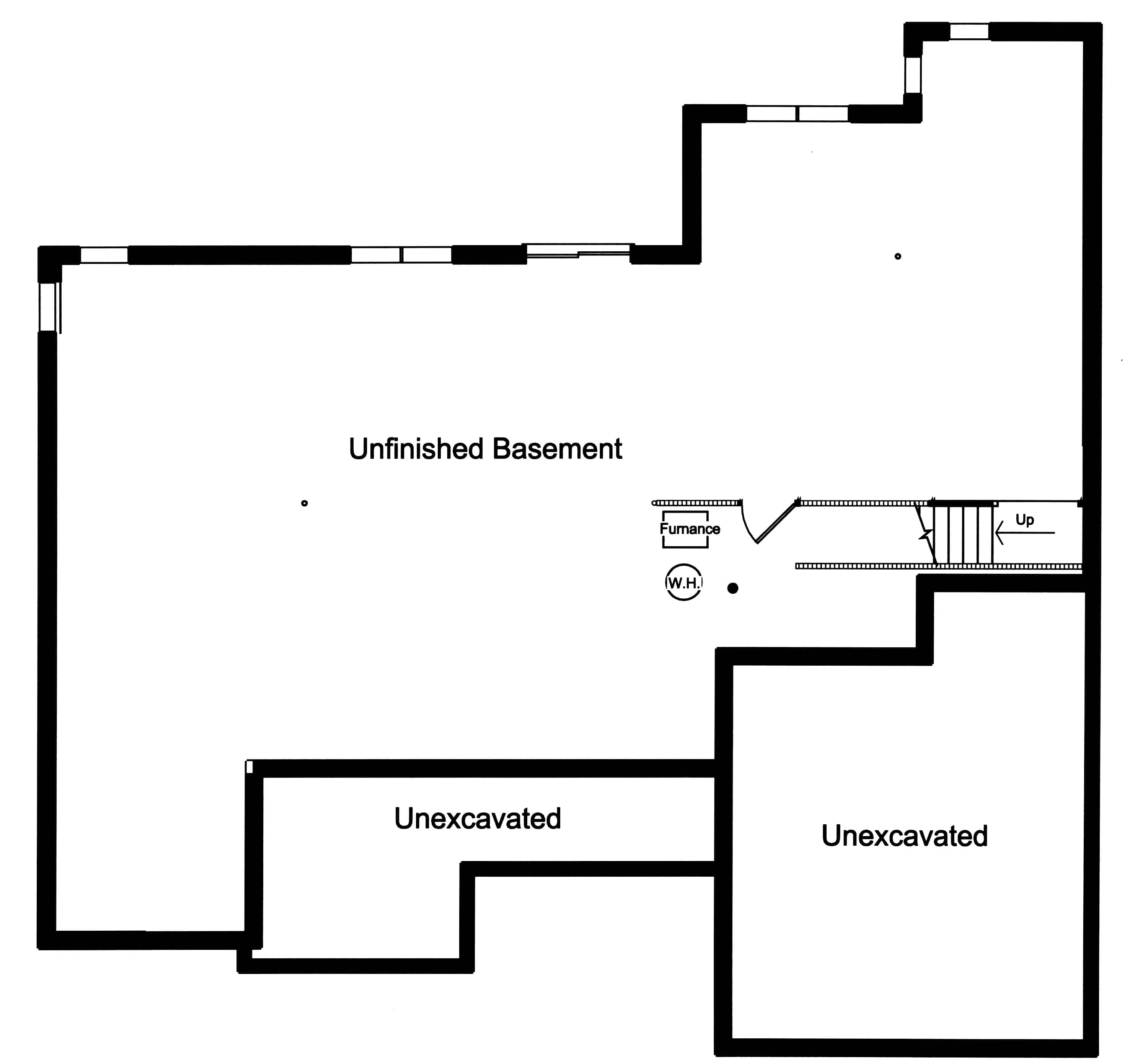 Floor Plan Basement of Ranch Plan #169-1176