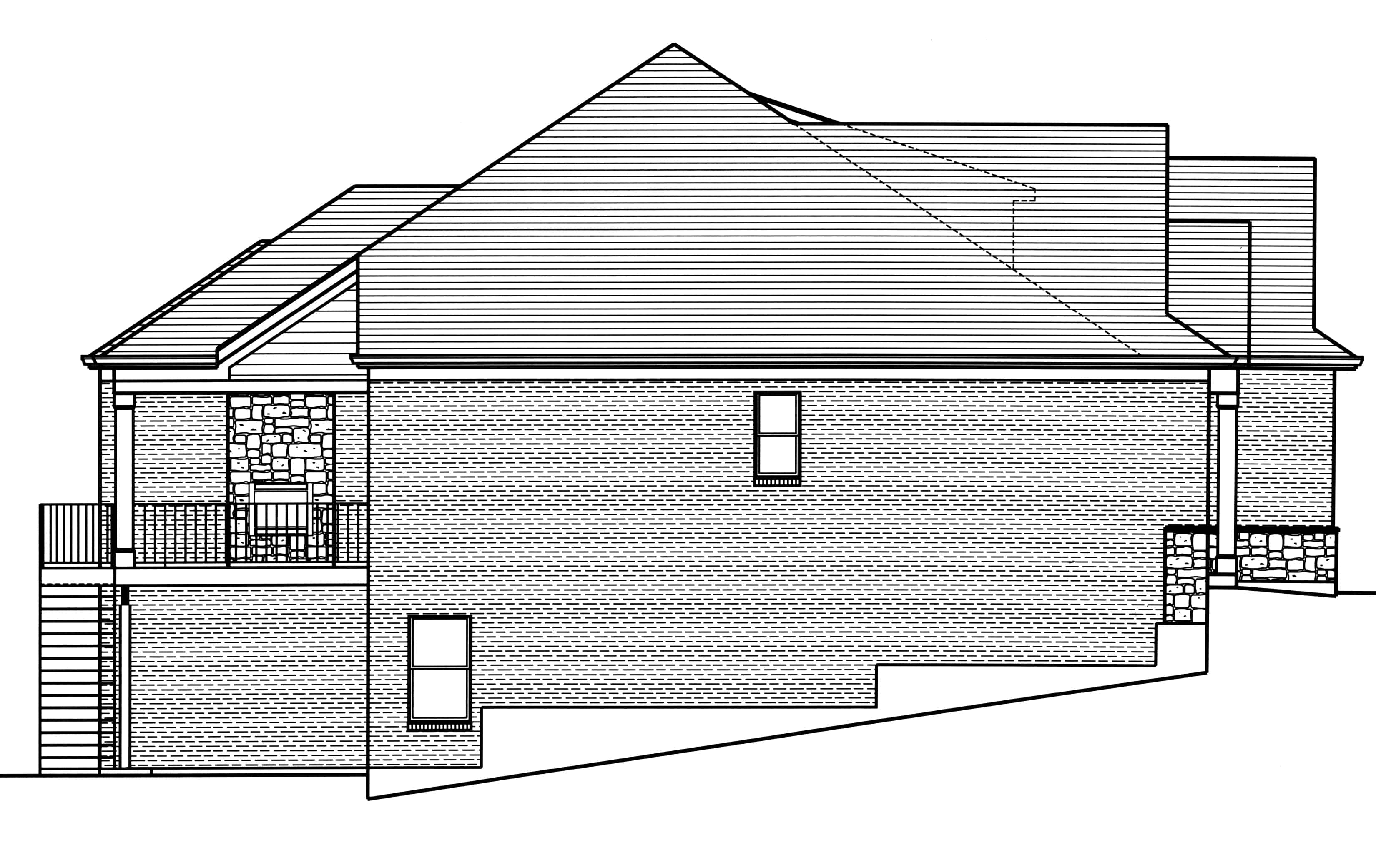 Home Plan Left Elevation of this 3-Bedroom,1955 Sq Ft Plan -169-1176
