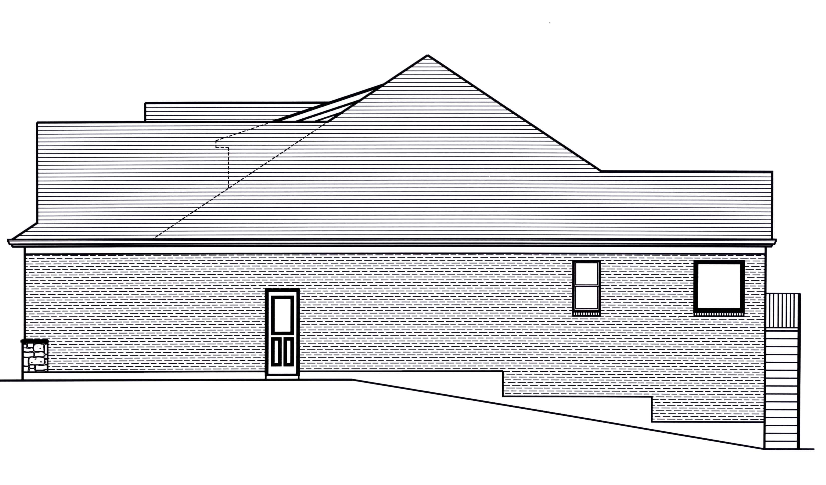 Home Plan Right Elevation of this 3-Bedroom,1955 Sq Ft Plan -169-1176
