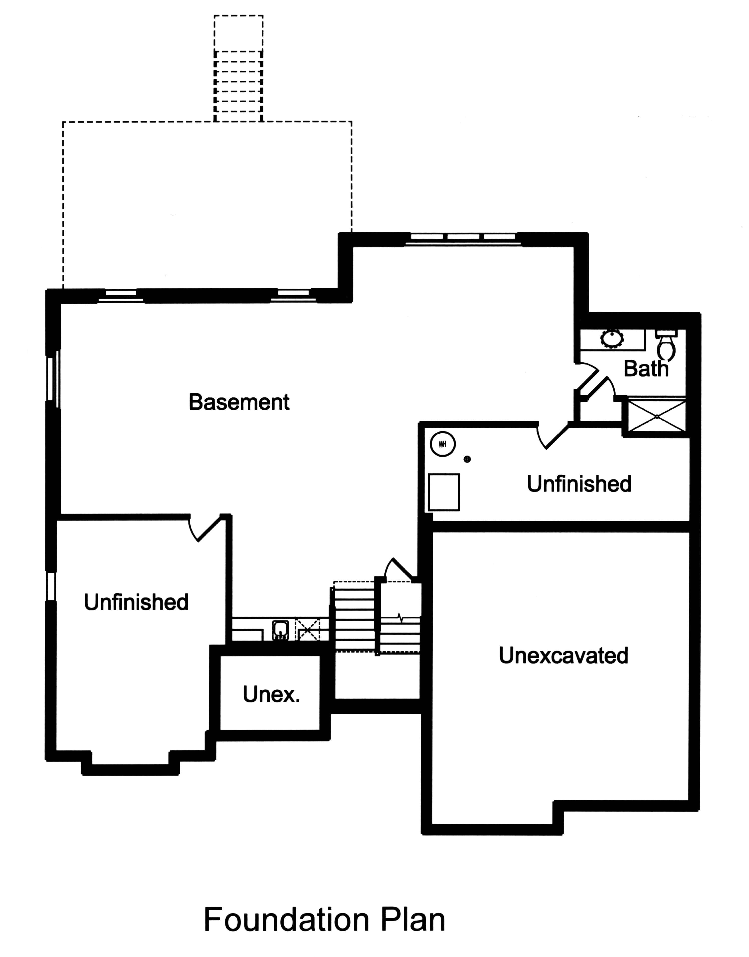 Floor Plan Basement of Farmhouse Plan #169-1178