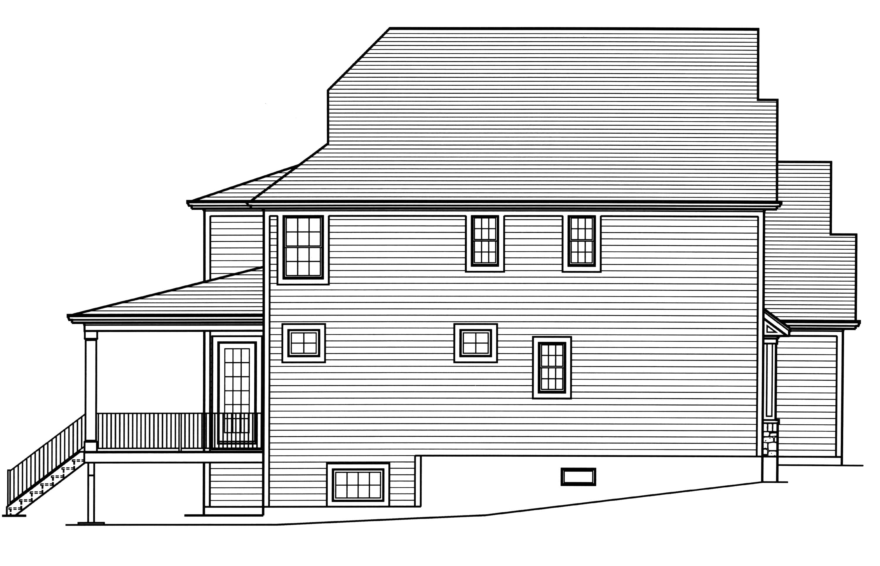 Home Plan Left Elevation of this 4-Bedroom,3246 Sq Ft Plan -169-1178