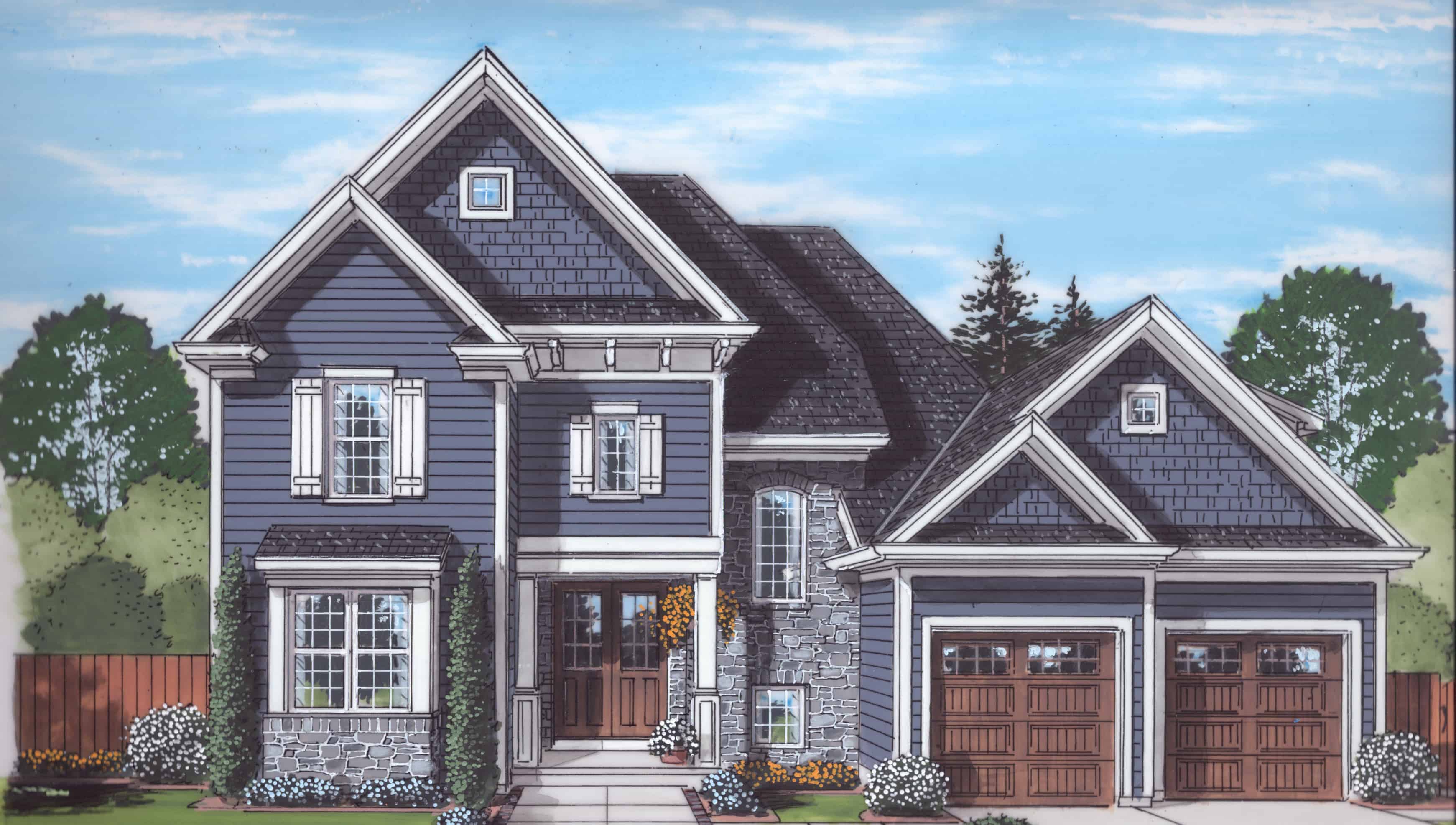 Front elevation of Farmhouse home (ThePlanCollection: House Plan #169-1178)