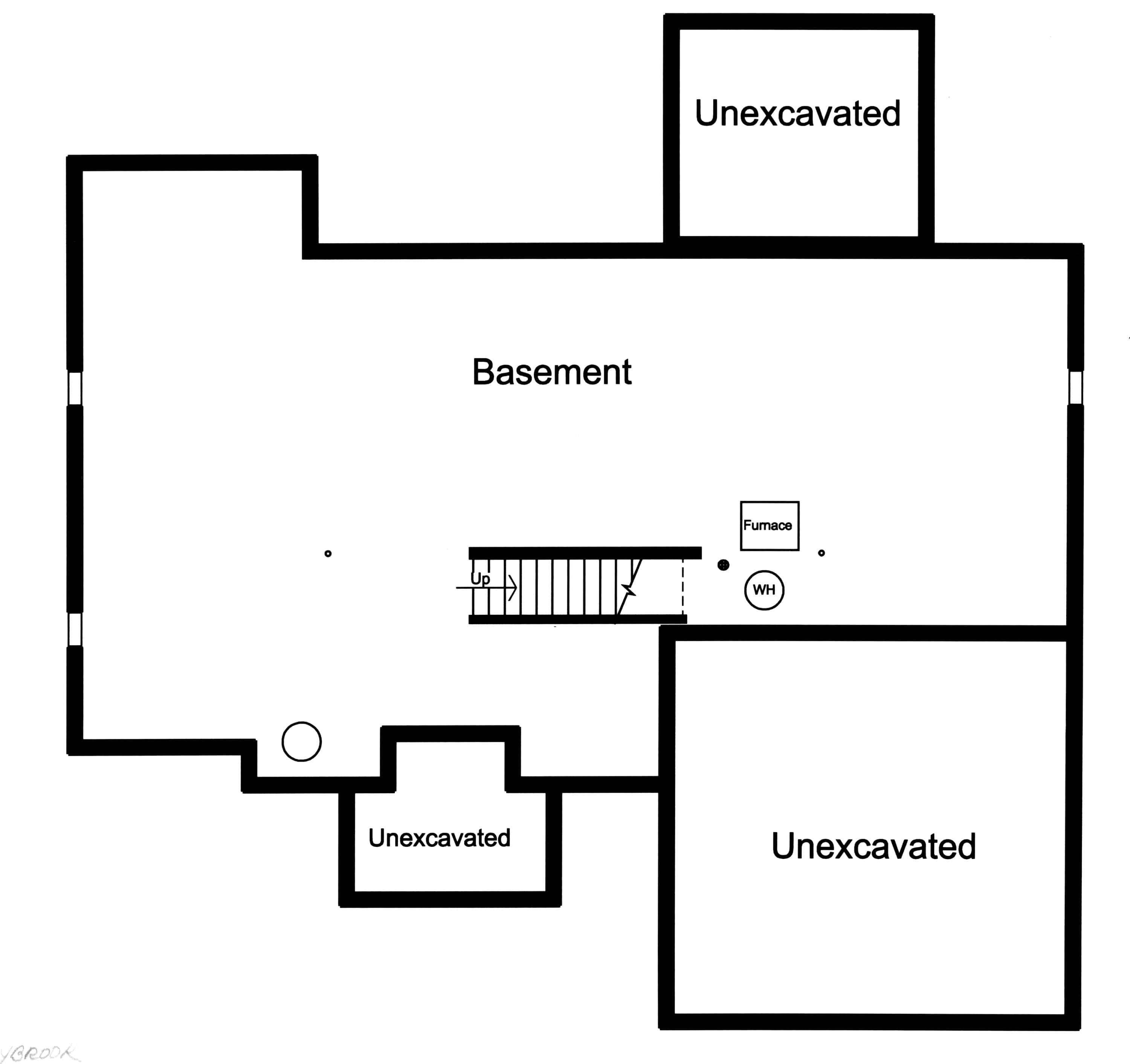Floor Plan Basement of Farmhouse Plan #169-1179