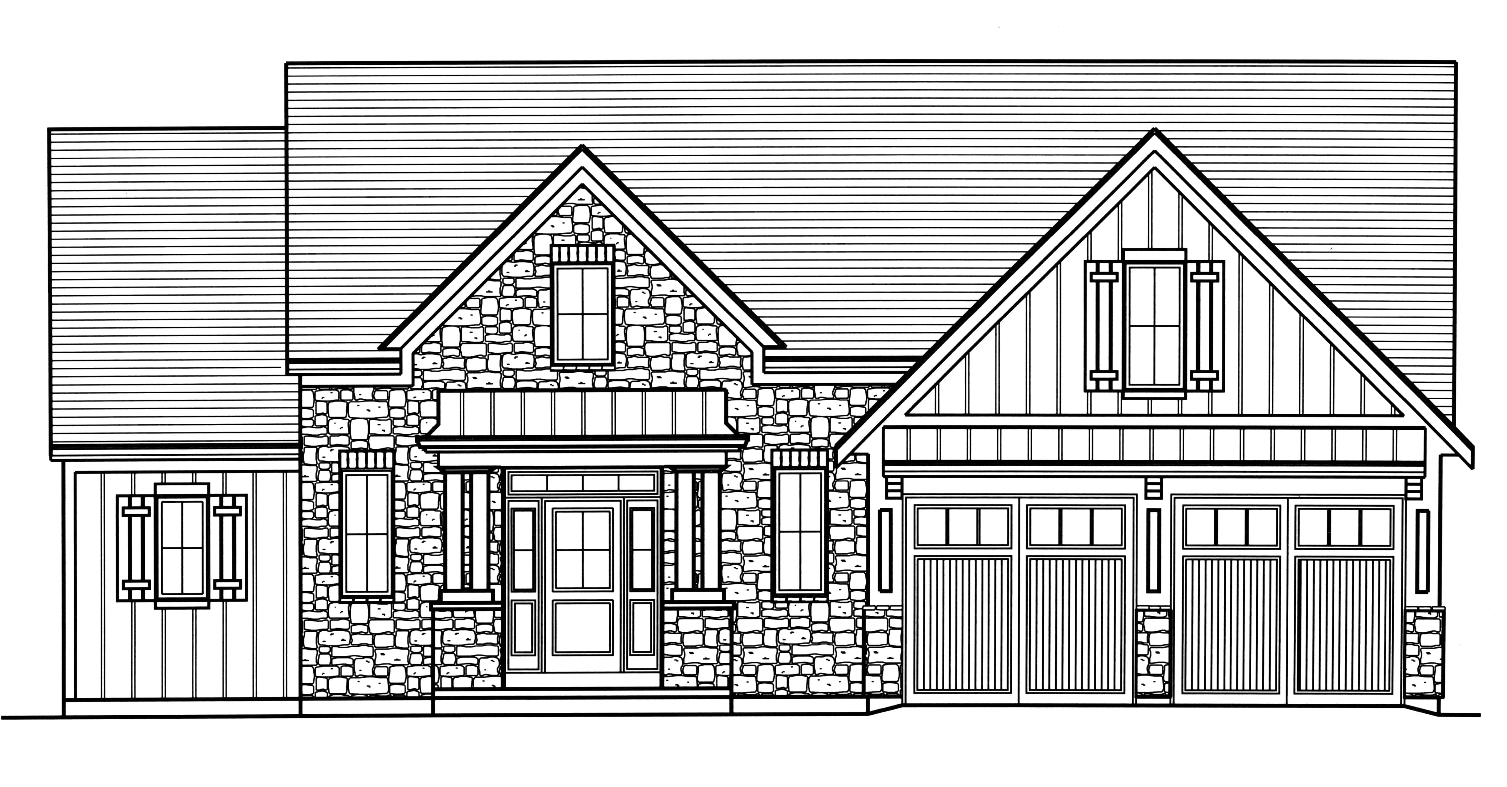 Home Plan Front Elevation of this 4-Bedroom,2052 Sq Ft Plan -169-1179