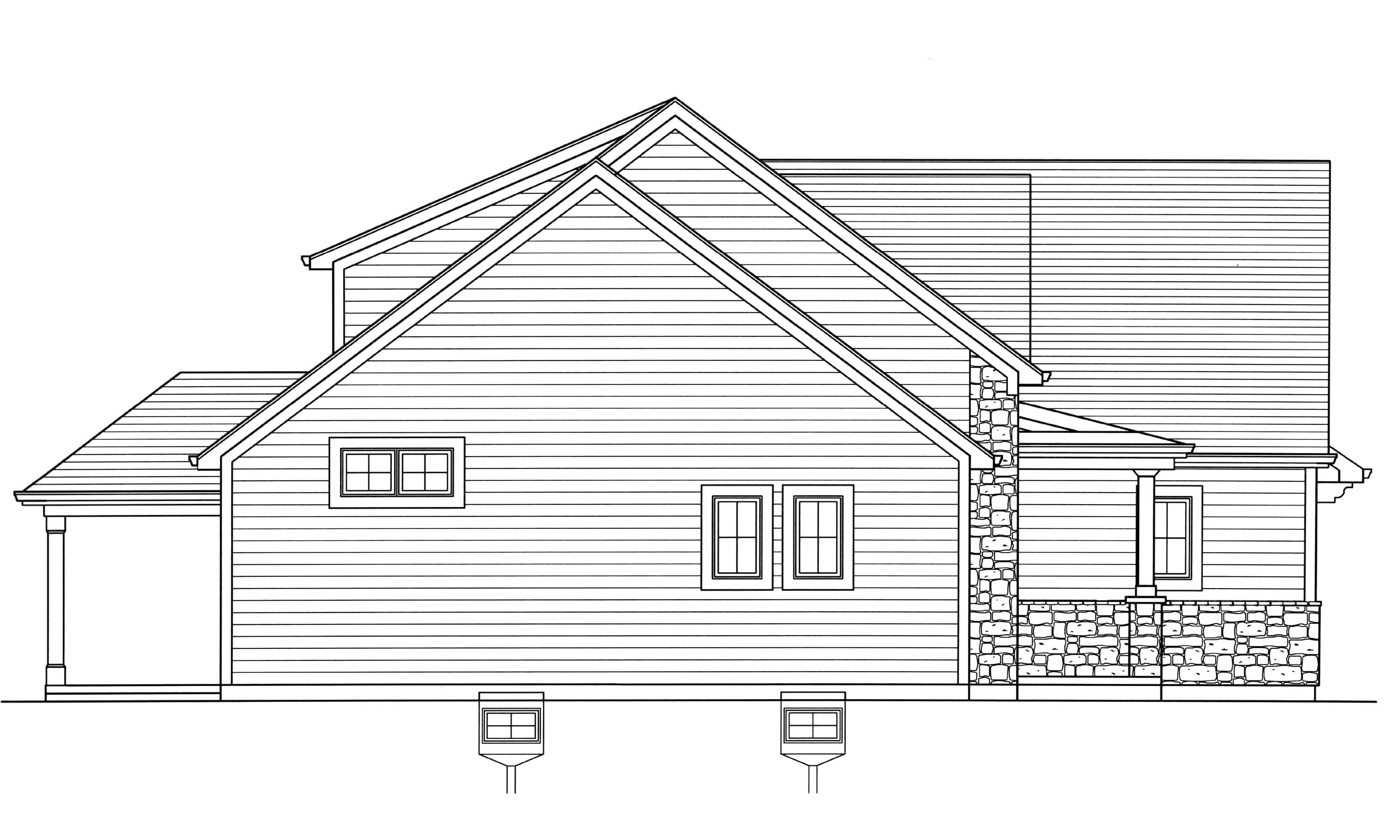 Home Plan Left Elevation of this 4-Bedroom,2052 Sq Ft Plan -169-1179