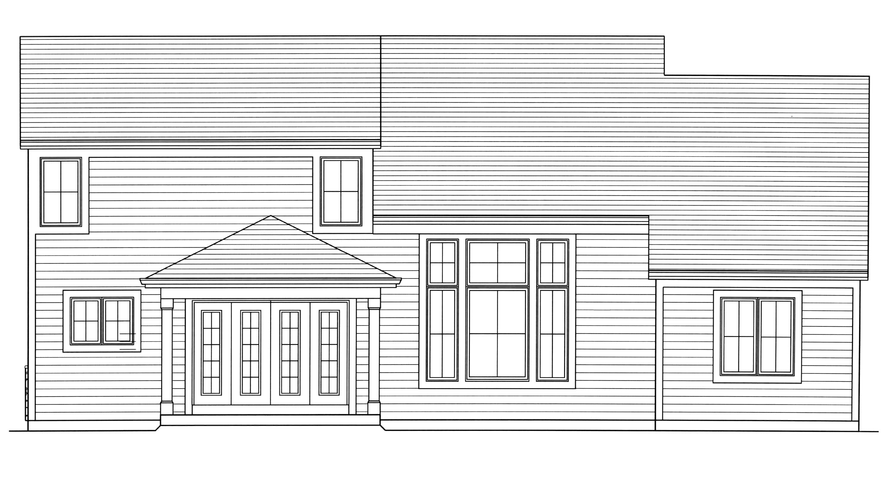 Home Plan Rear Elevation of this 4-Bedroom,2052 Sq Ft Plan -169-1179