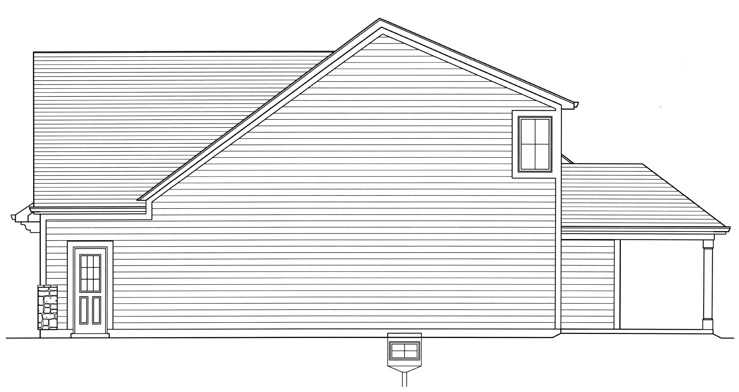 Home Plan Right Elevation of this 4-Bedroom,2052 Sq Ft Plan -169-1179