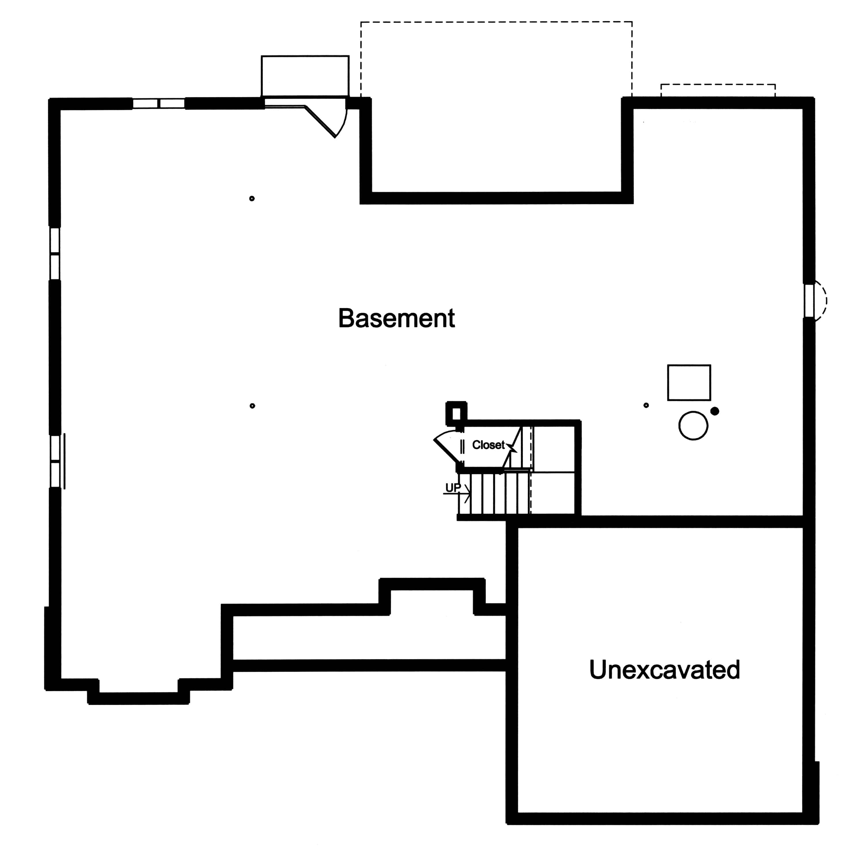Floor Plan Basement of Ranch Plan #169-1180