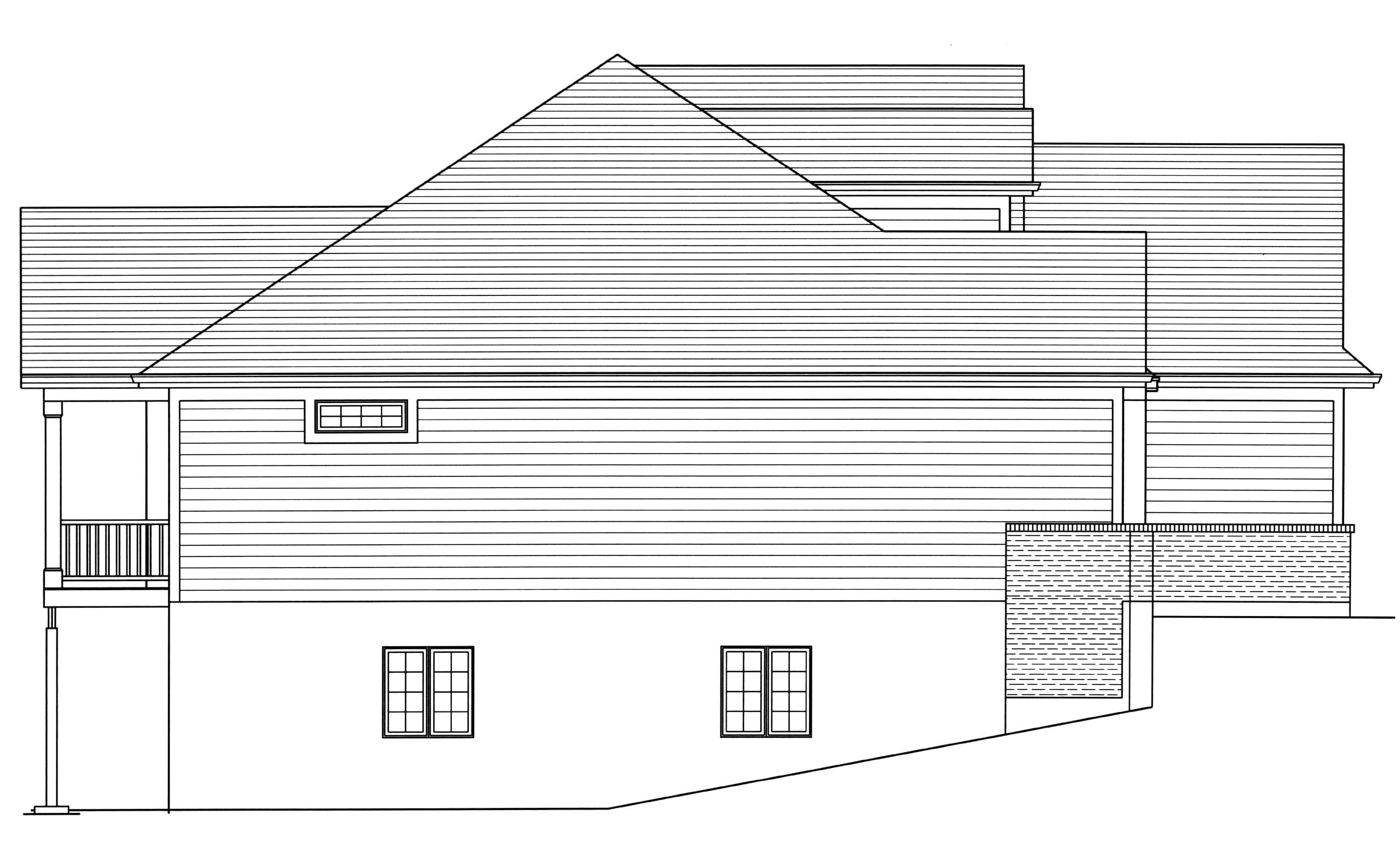 Home Plan Left Elevation of this 3-Bedroom,1814 Sq Ft Plan -169-1180
